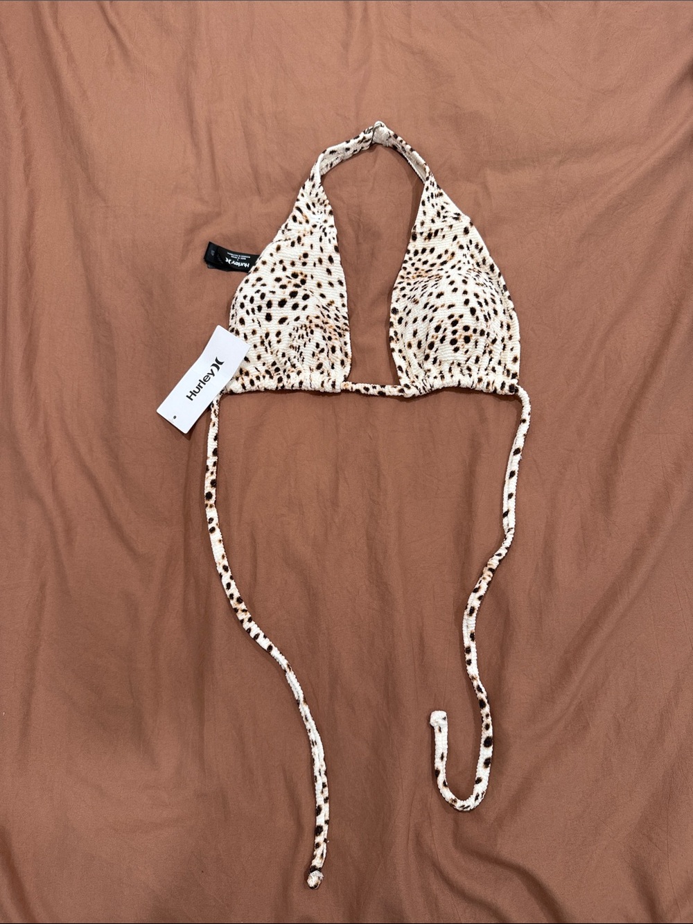 Hurley cheetah print halter/bandeau
